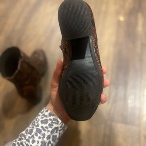 Snake print booties size 7